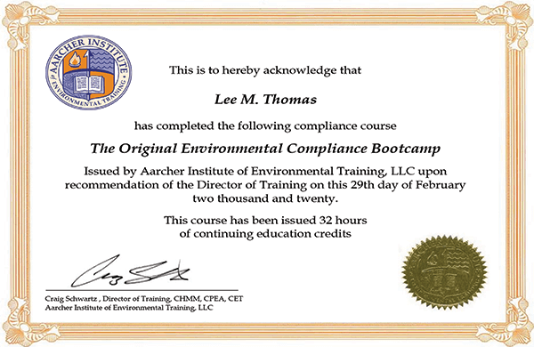 Completion Certificate