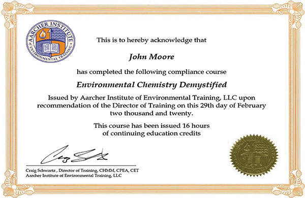 Completion Certificate