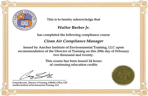 Completion Certificate