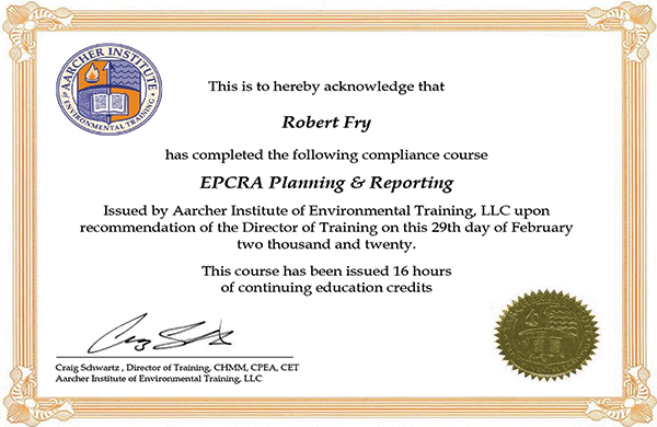 Completion Certificate