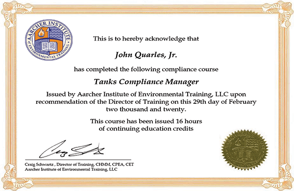 Completion Certificate